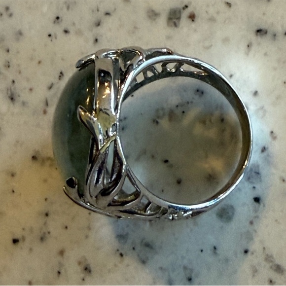 Vintage Sterling Silver 925 Labradorite Ring Size 8.25 Boho Statement - Picture 6 of 8